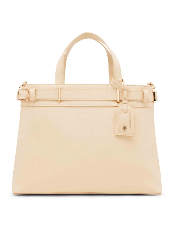 anne klein Belted satchel with convertible strap Panne Cotta