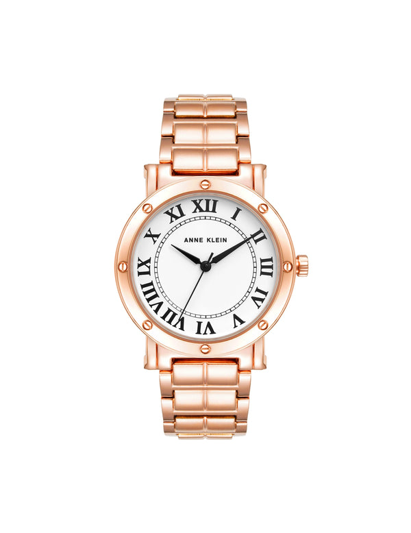 Anne Klein Boyfriend Everyday Bracelet Watch Rose Gold-Tone