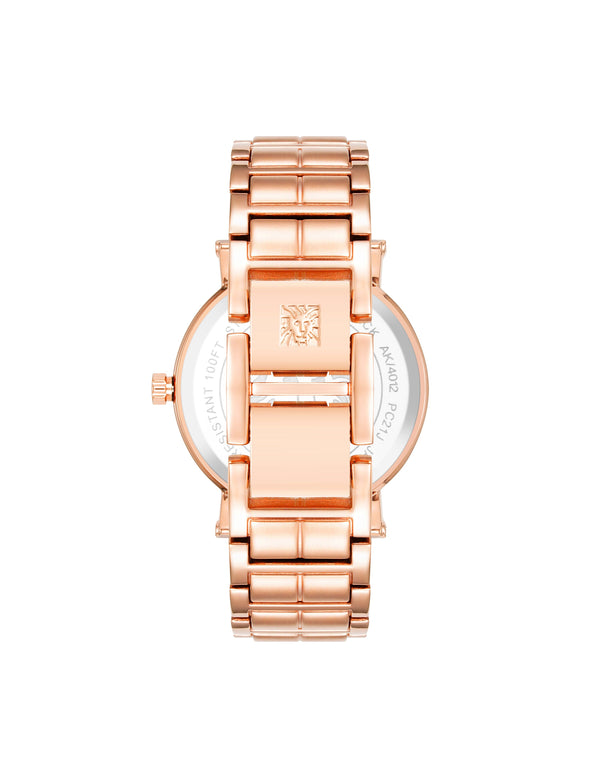 Anne Klein Boyfriend Everyday Bracelet Watch Rose Gold-Tone