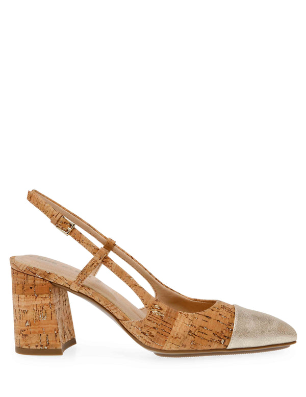 Anne Klein Brinlee Sling Back Pump Natural Platinum Cork