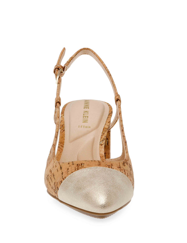 Anne Klein Brinlee Sling Back Pump Natural Platinum Cork