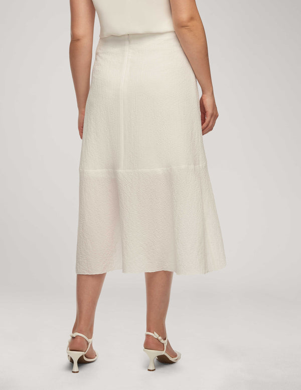 Anne Klein Bubble Check Ruffle Skirt- Sale Bright White