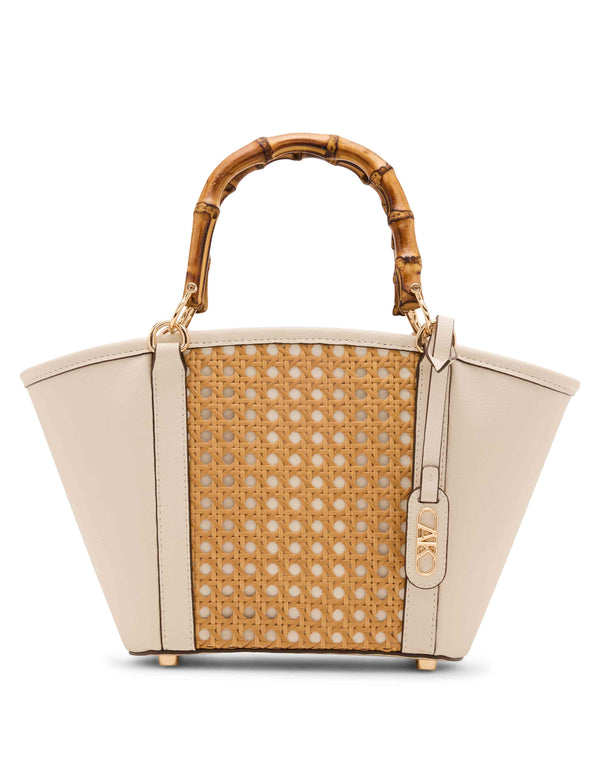 anne klein Caining Bamboo Handle Tote with Convertible Strap Natural/Parchment