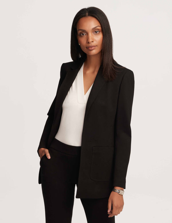 Anne Klein Cardigan Jacket Patch Pockets- Sale Anne Black