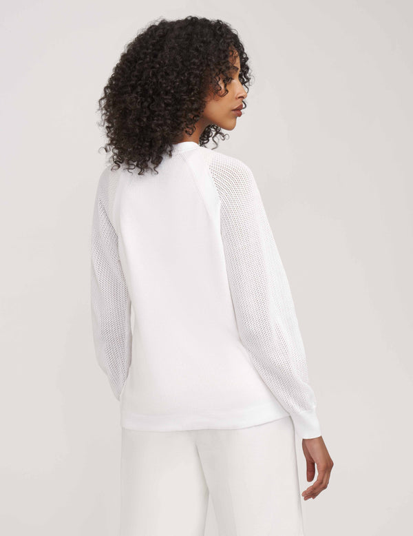 Anne Klein Cardigan With Directional Knitting- Sale Bright White