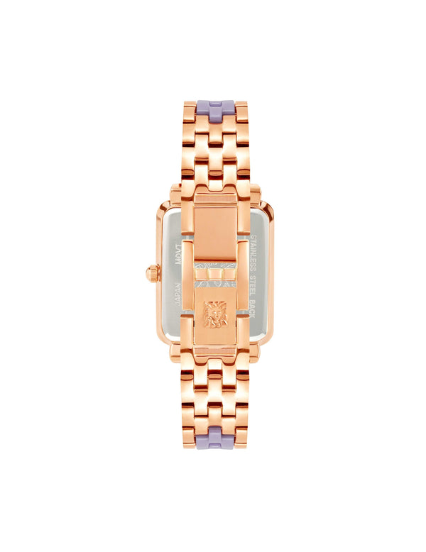 Anne Klein Ceramic Diamond Dial Watch Lavender&Rose Gold-Tone