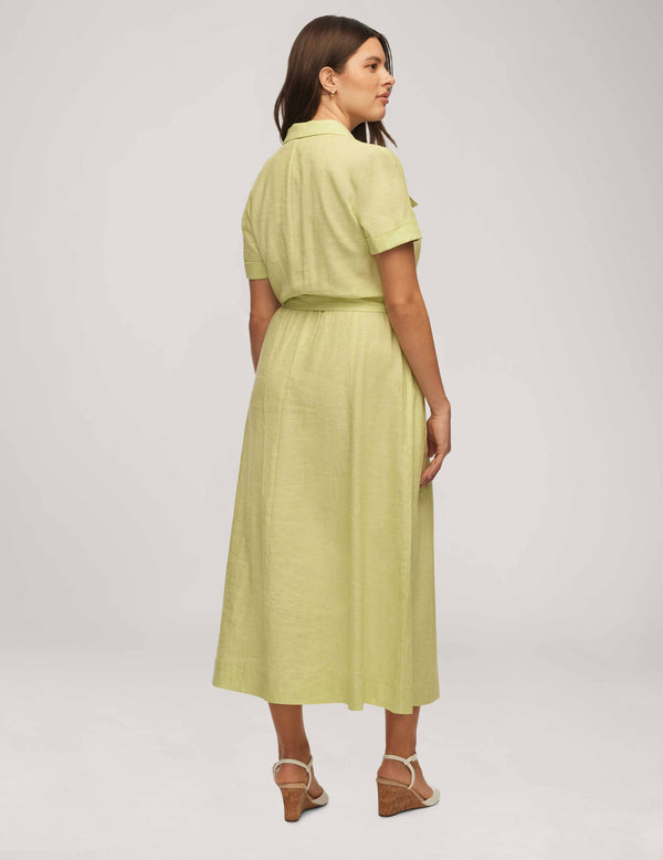 Anne Klein Chambray Linen Camp Pocket Tee Dress- Sale Sprout