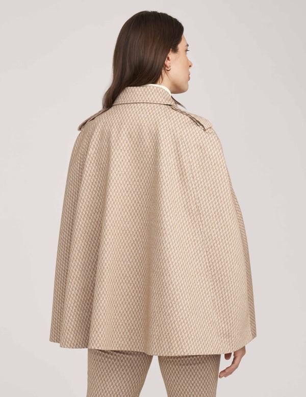 Anne Klein Chevron Knit Cape Jacket- Sale Light Coffee/ Anne Black