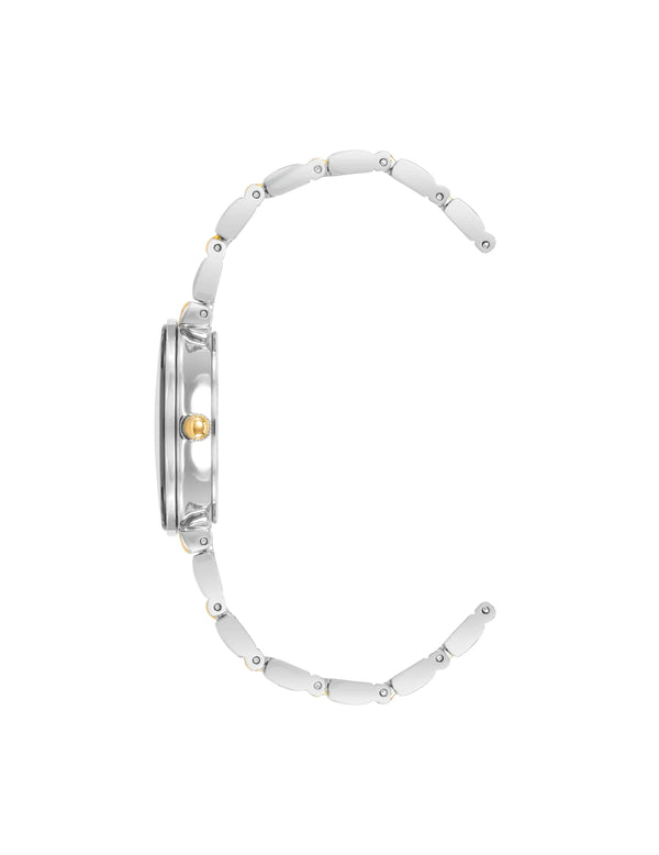 Anne Klein Classic Diamond Accented Bracelet Watch Black/Two-Tone