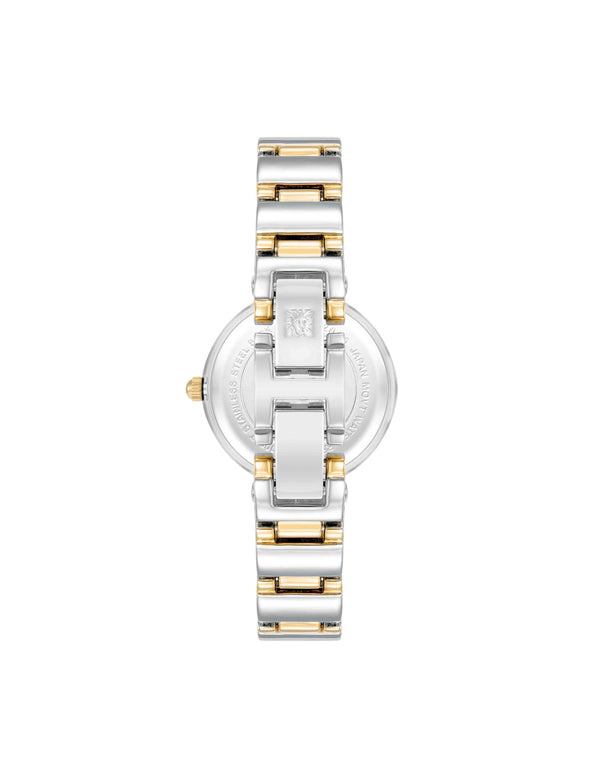 Anne Klein Classic Diamond Accented Bracelet Watch Black/Two-Tone