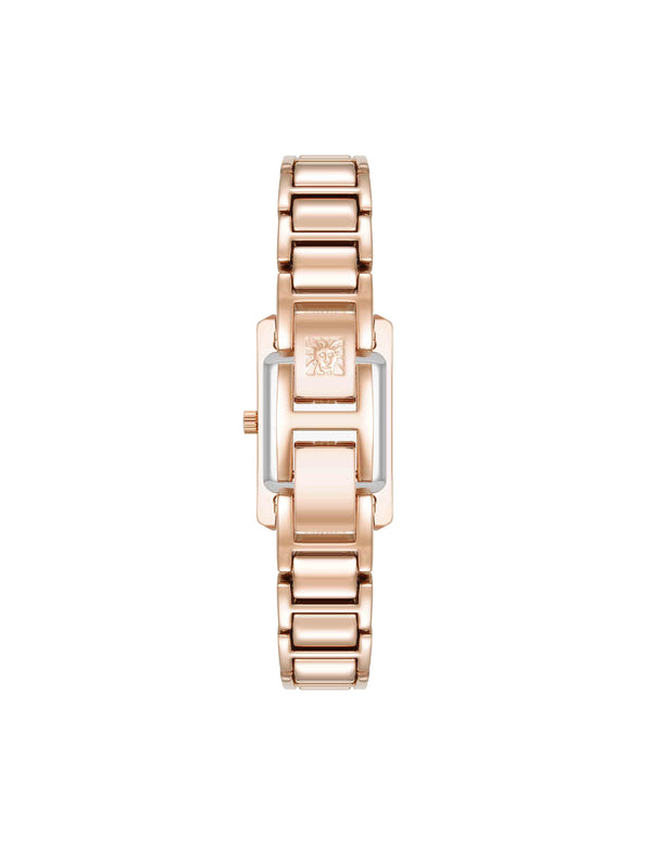 Anne Klein Classic Rectangular Roman Numeral Watch Rose Gold-Tone