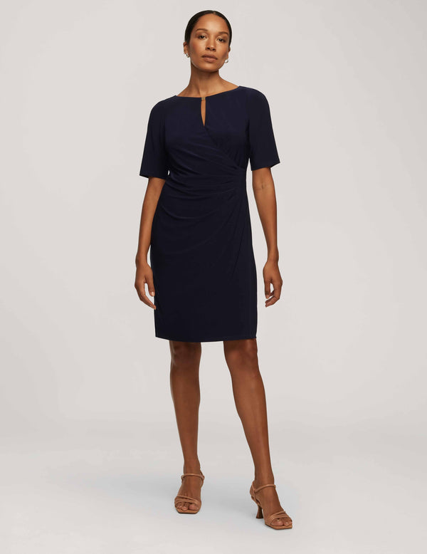 anne klein Classic Side Pleat Dress- Sale Distant Mountain