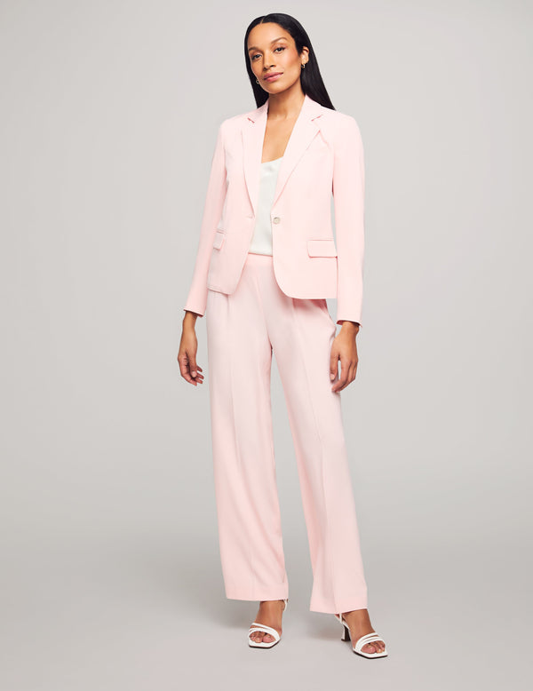 Anne Klein Collection One Button Notch Collar Jacket- Sale Cherry Blossom