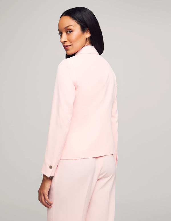 Anne Klein Collection One Button Notch Collar Jacket- Sale Cherry Blossom