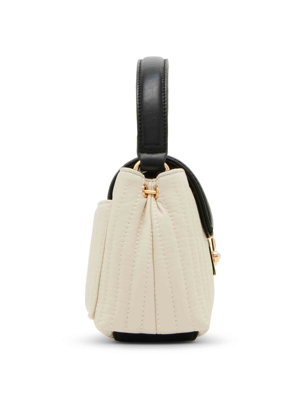 Anne Klein Colorblocked Small Satchel With Mirror And Detachable Strap