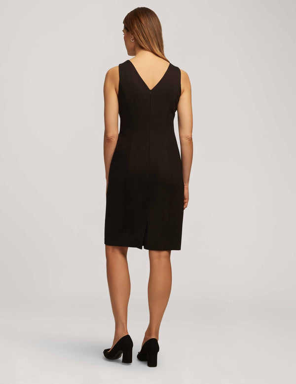 Anne Klein Compression V-Neck Sheath Dress- Sale Anne Black
