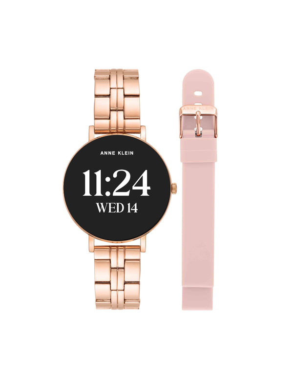 anne klein Connect It Prism Smartwatch Set Rose Gold-Tone/Pink