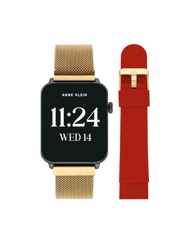 anne klein Connect It Stellar Smartwatch Set Gold-Tone/Red