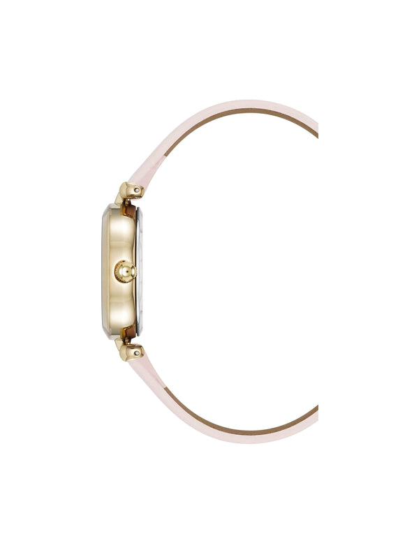 Anne Klein Consider It Oval Case Leather Watch Blush/Gold-Tone