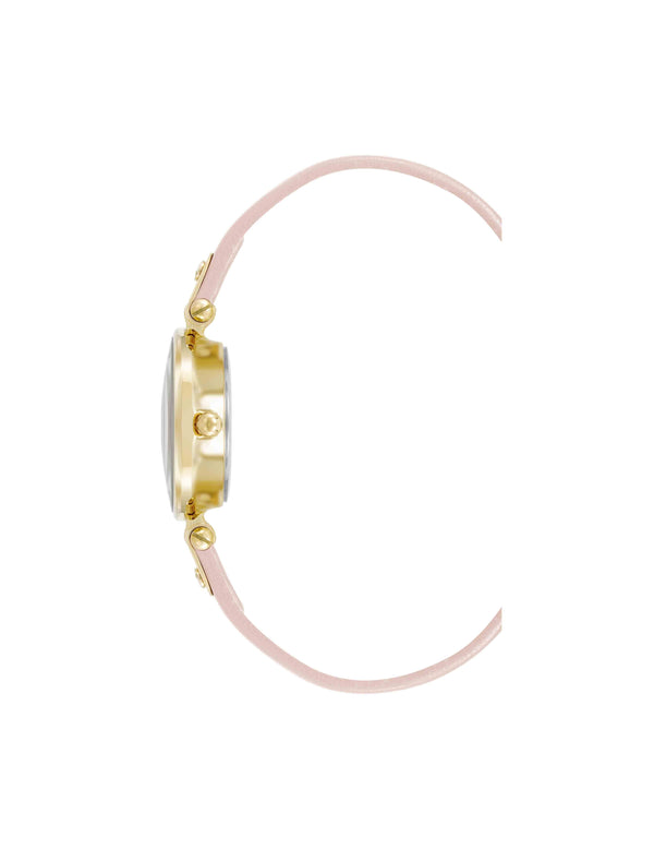 Anne Klein Consider It Sustainable Leather Strap Watch Blush/Gold-Tone