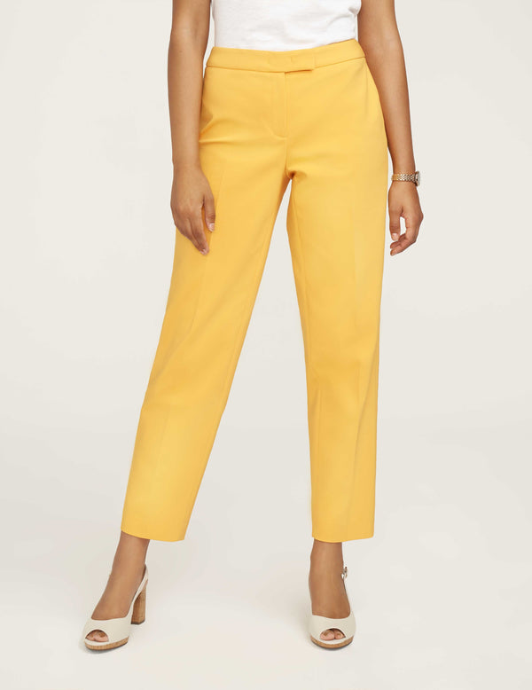 Anne Klein Cotton Double Weave Bowie Pant- Sale Mondrian Yellow