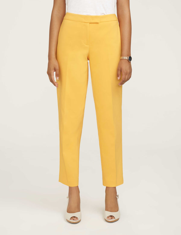 Anne Klein Cotton Double Weave Bowie Pant- Sale Mondrian Yellow
