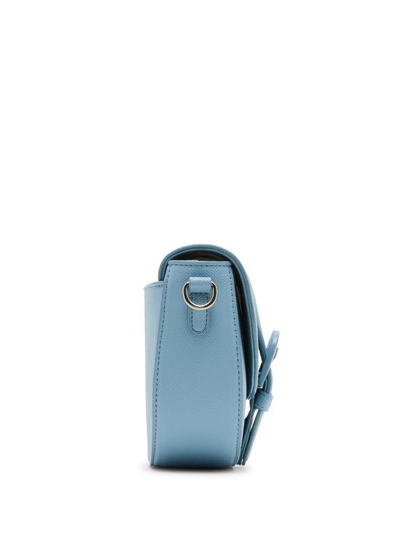 Anne Klein Covered Buckle Saddle Crossbody Blue Fog