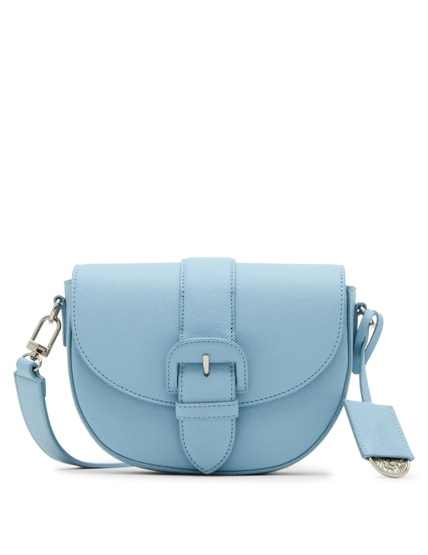 anne klein Covered Buckle Saddle Crossbody Blue Fog