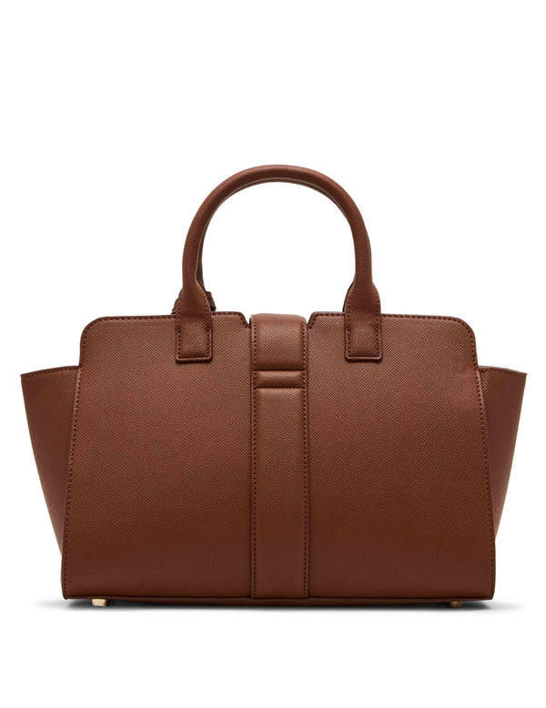 Anne Klein Covered Buckle Satchel With Convertible Strap Hazelnut