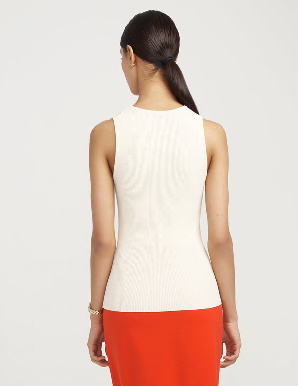 Anne Klein Crewneck Sleeveless Sweater Shell- Sale Anne White