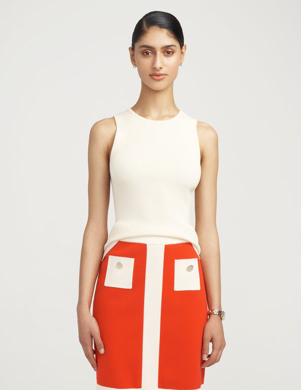 anne klein Crewneck Sleeveless Sweater Shell- Sale Anne White