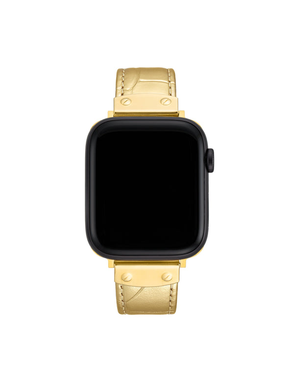 anne klein Croco Leather Band for Apple Watch® Gold-Tone