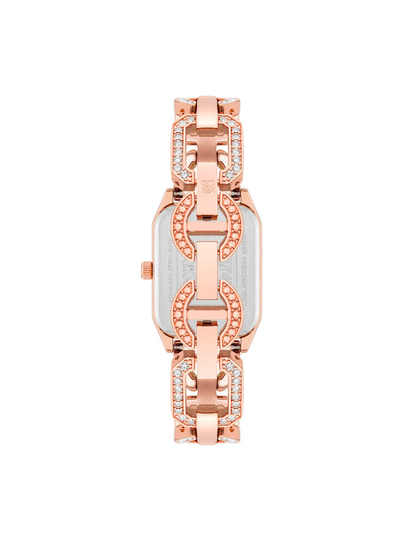 Anne Klein Crystal Accented Open Link Watch Rose Gold-Tone
