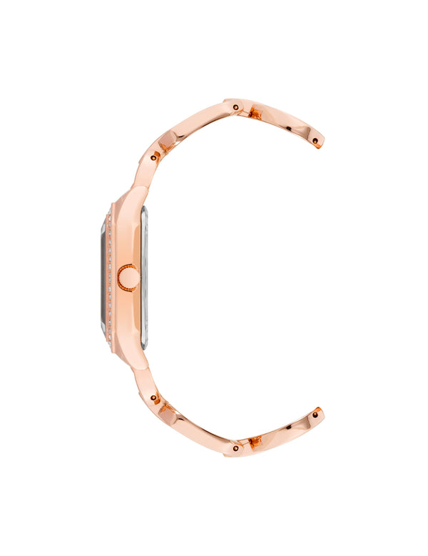 Anne Klein Crystal Accented Open Link Watch Rose Gold-Tone