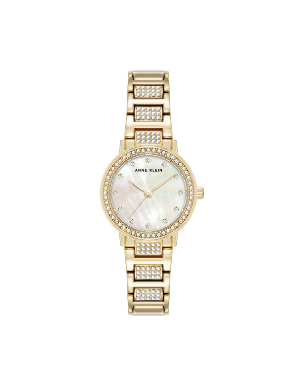 Anne Klein Crystal Embellished Bracelet Watch Gold-Tone