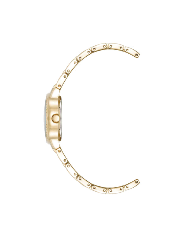 Anne Klein Crystal Embellished Bracelet Watch Gold-Tone