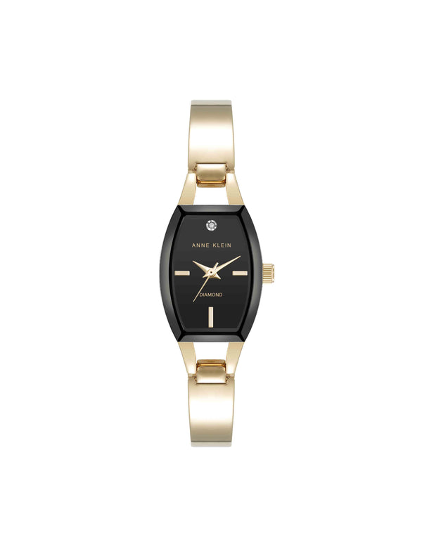 anne klein Cushion Case Bangle Watch Gold-Tone/Black