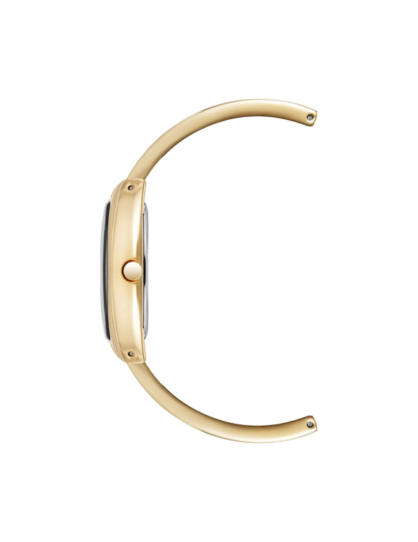 Anne Klein Cushion Case Diamond Dial Bangle Watch Black/Gold-Tone