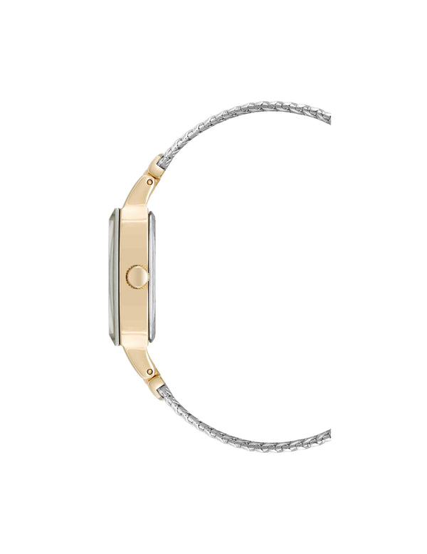 Anne Klein Cushion Case Mesh Bracelet Watch Silver-Tone/Gold-Tone