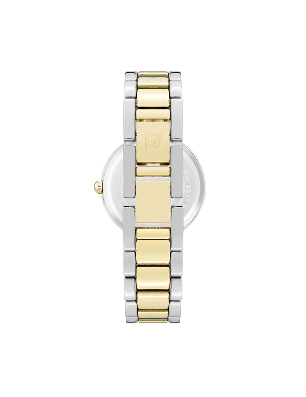 Anne Klein Diamond Dial Bracelet Watch Navy&Two-Tone