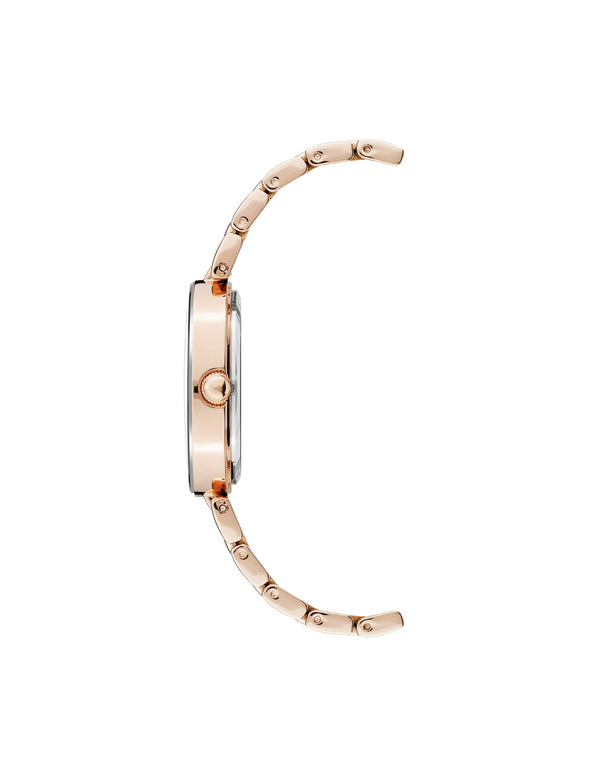 Anne Klein Diamond Dial Bracelet Watch Rose Gold-Tone