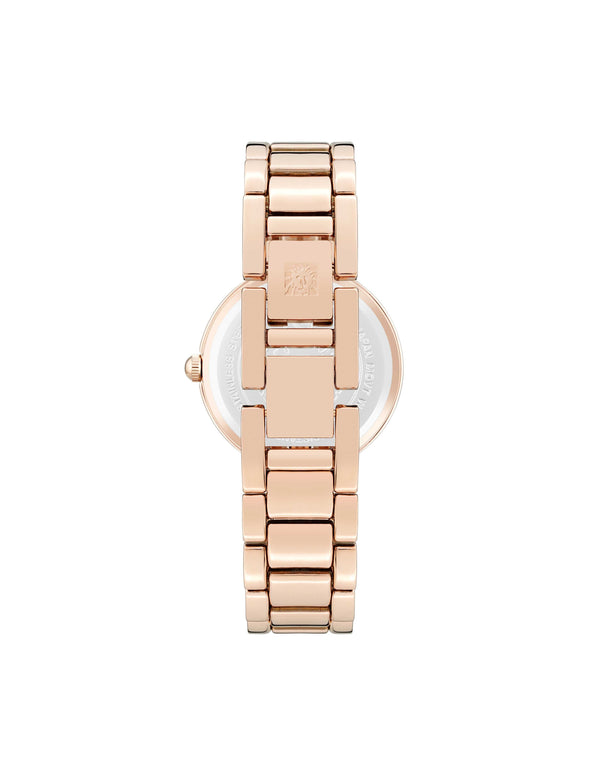 Anne Klein Diamond Dial Bracelet Watch Rose Gold-Tone