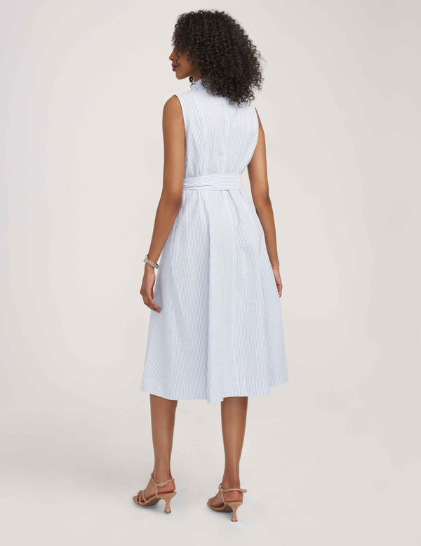 Anne Klein Diane Midi Shirt Dress- Sale Blue Lily/Bright White