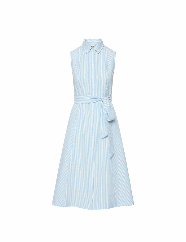 Anne Klein Diane Midi Shirt Dress- Sale Blue Lily/Bright White