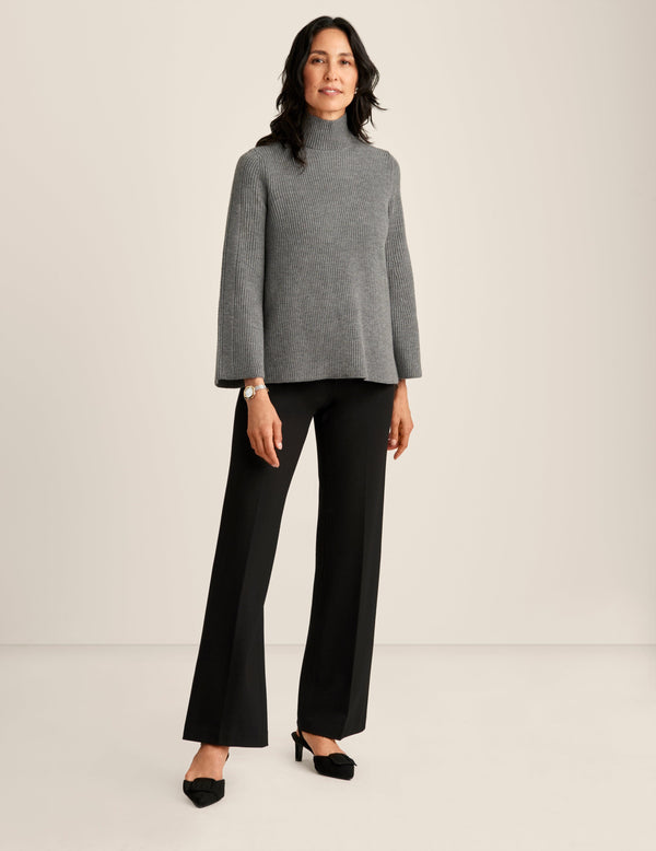 anne klein Directional Stitch Sweater Graphite Heather Grey