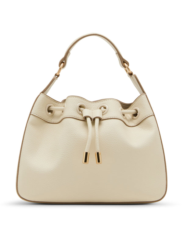 anne klein Drawstring Bucket With 2 Detachable Straps Parchment