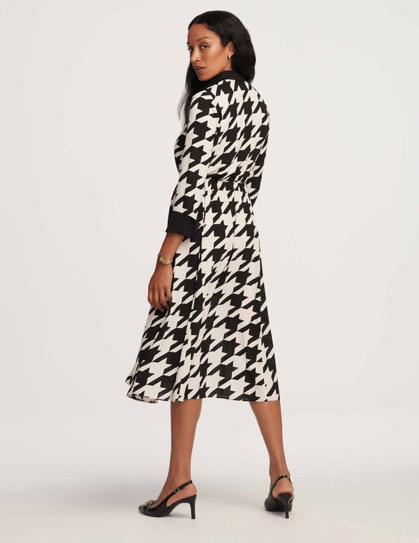 Anne Klein Drawstring Shirt Dress- Sale Anne Black/ Anne White