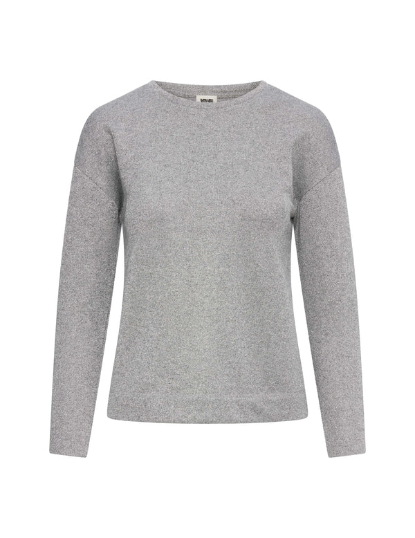 Anne Klein Drop Shoulder Pullover- Sale Grey Heather/Silver