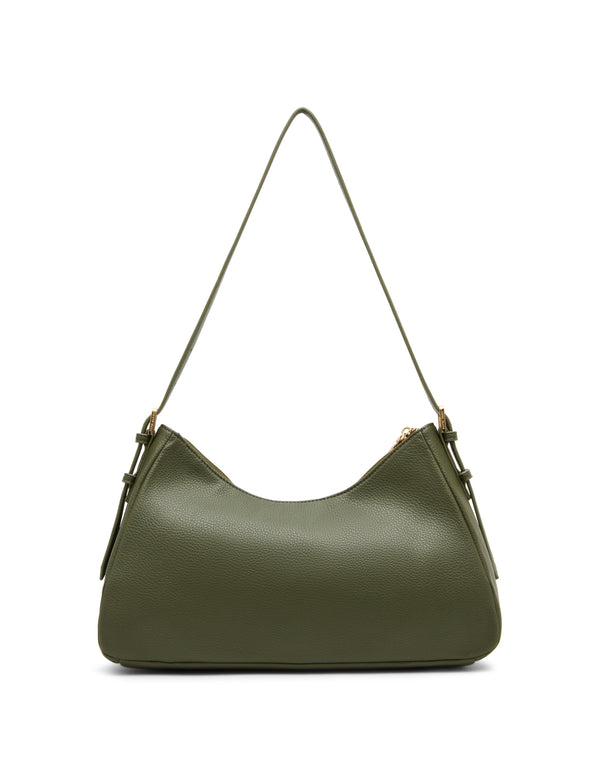 Anne Klein East West Shoulder Bag With Detachable Wristlet Strap Olive/Sesame