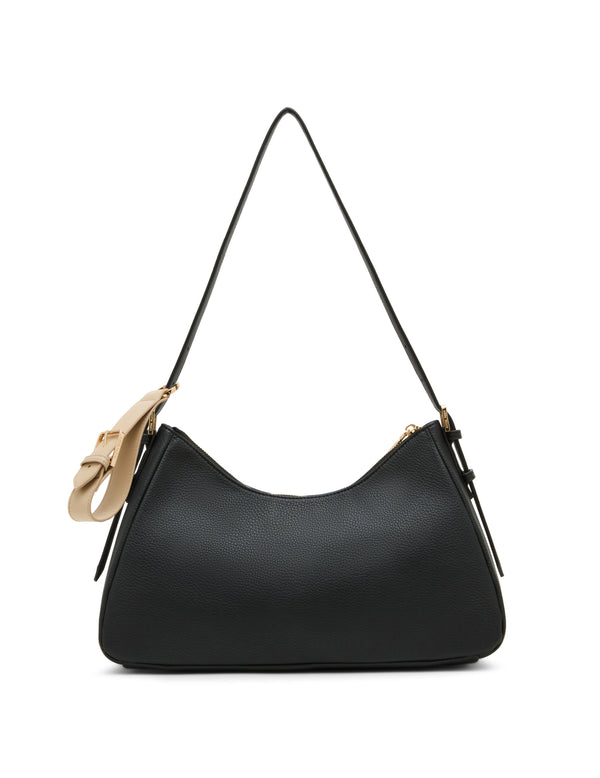 anne klein East West Shoulder Bag with Detachable Wristlet Strap Black/Parchment